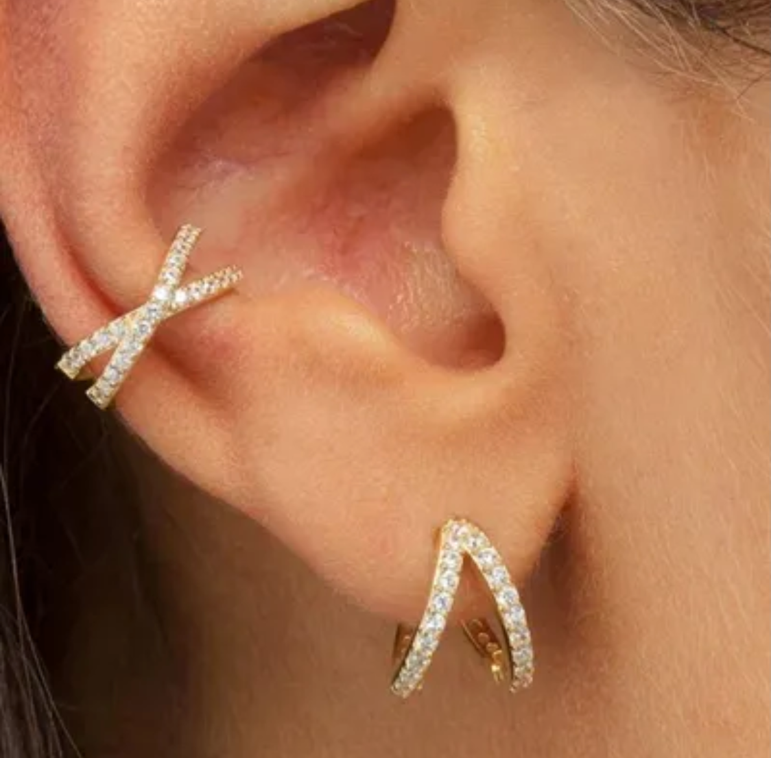 Gold Double Hoop Earrings