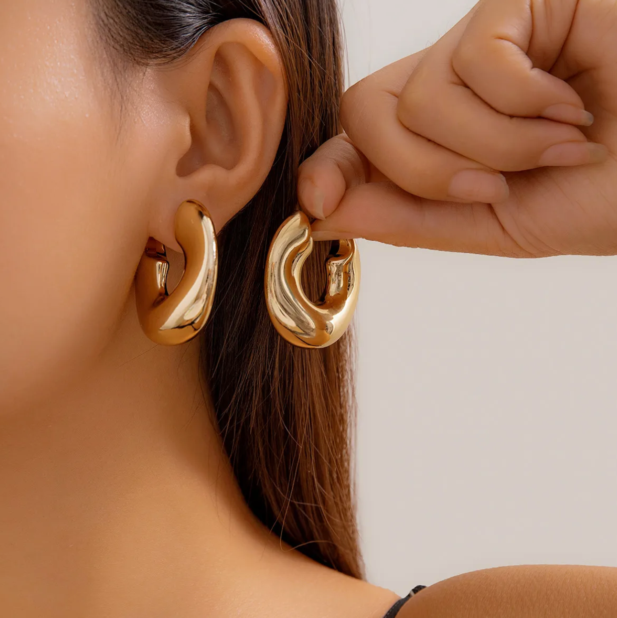 Hayden Hoop Statement Earrings