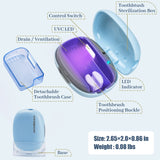 Toothbrush Sanitizer, UVC Toothbrush Sterilizer Covers with Holder, Rechargeable Travel Home Toothbrush Cleaner Case for All Electric and Manual Toothbrushes (Blue)