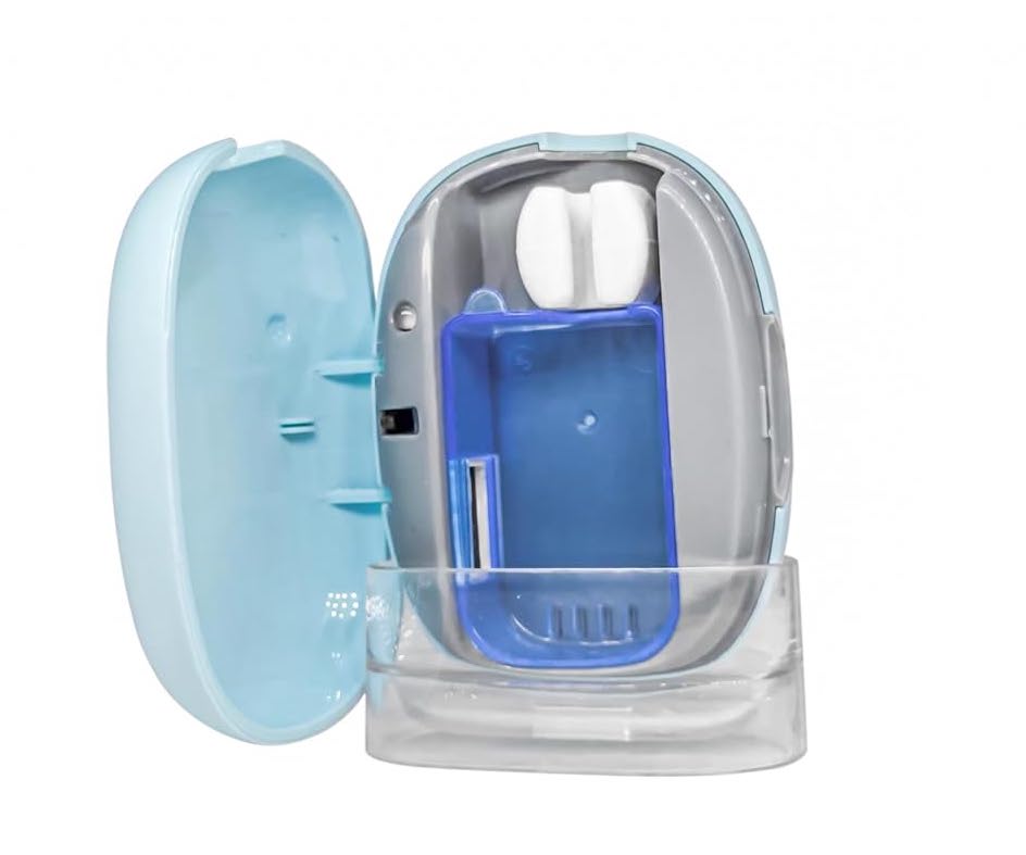 Toothbrush Sanitizer, UVC Toothbrush Sterilizer Covers with Holder, Rechargeable Travel Home Toothbrush Cleaner Case for All Electric and Manual Toothbrushes (Blue)