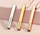 3D Vertical Bar Name Necklace