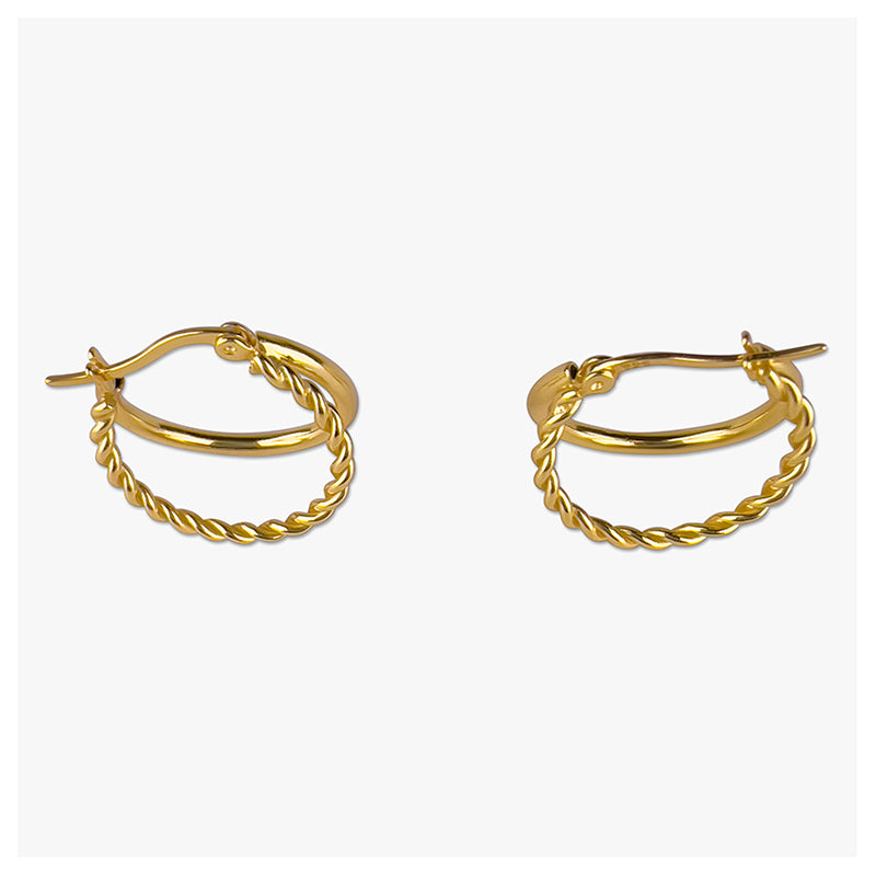 Hannah  Double Hoop Earrings 925 Sterling Silver