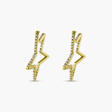 Star Studded 925 Sterling Silver Hoop Earrings