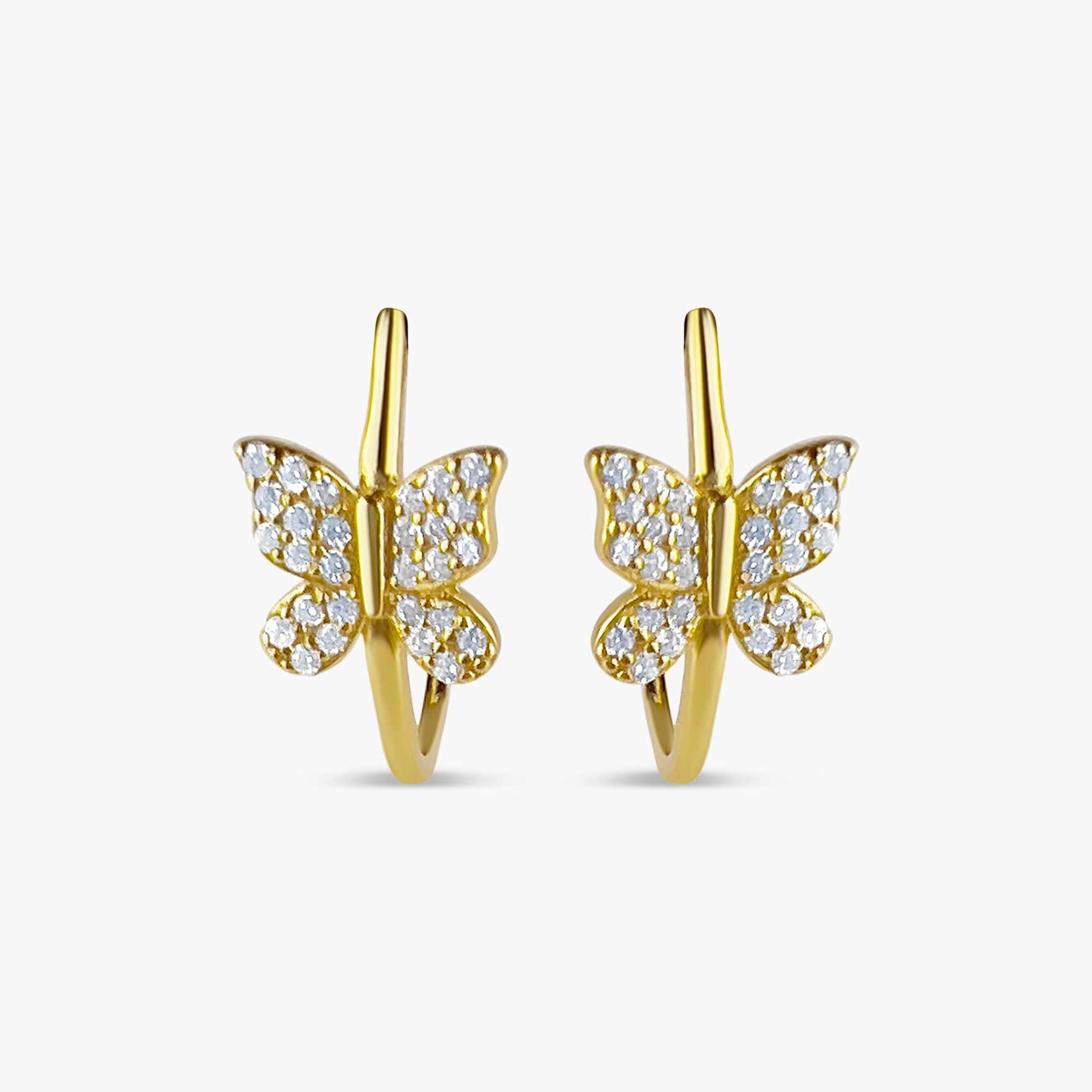 Butterfly Hoop Earrings 925 Sterling Silver