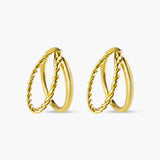Hannah  Double Hoop Earrings 925 Sterling Silver