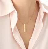 3D Vertical Bar Name Necklace