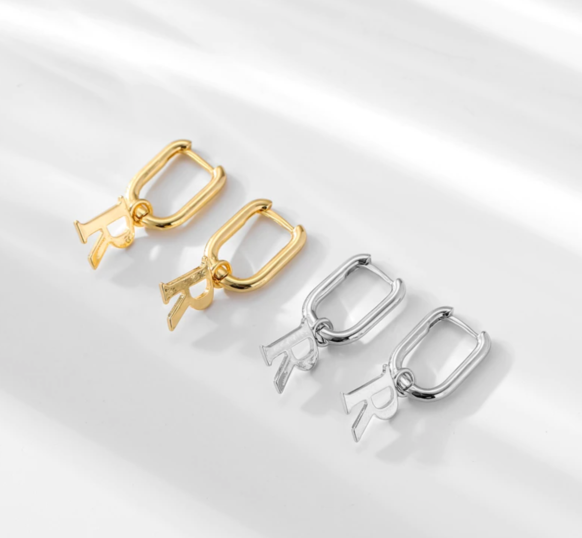 Bold Letter Initial Earrings
