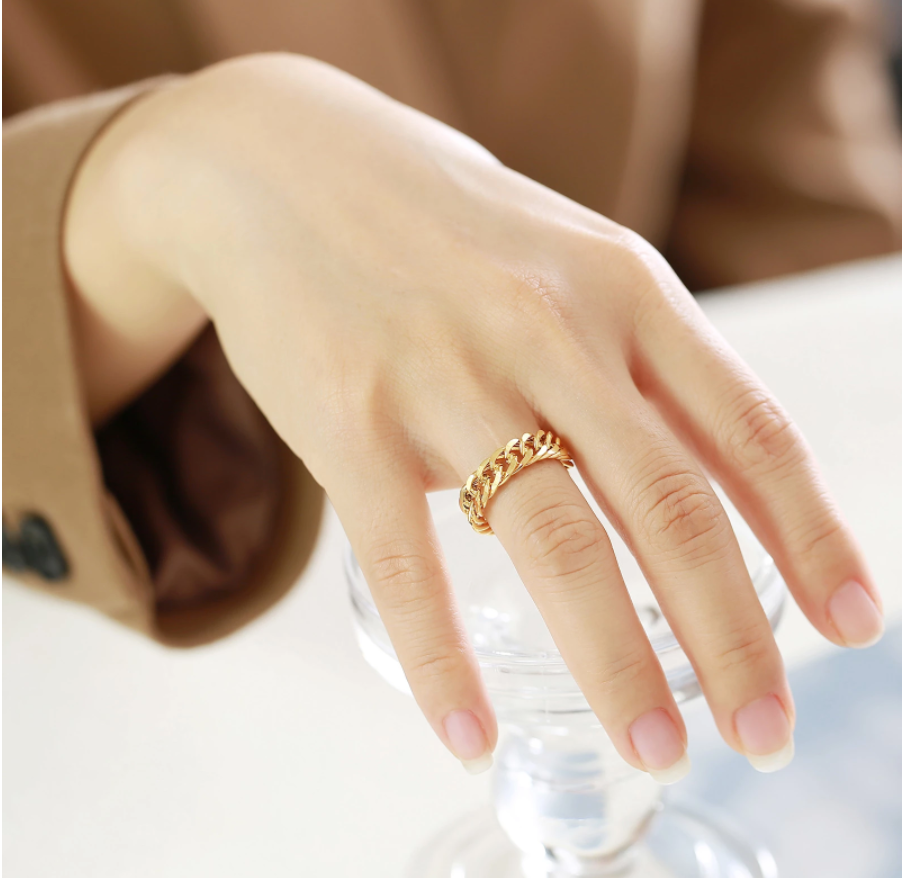 Maya Cuban Chain Ring