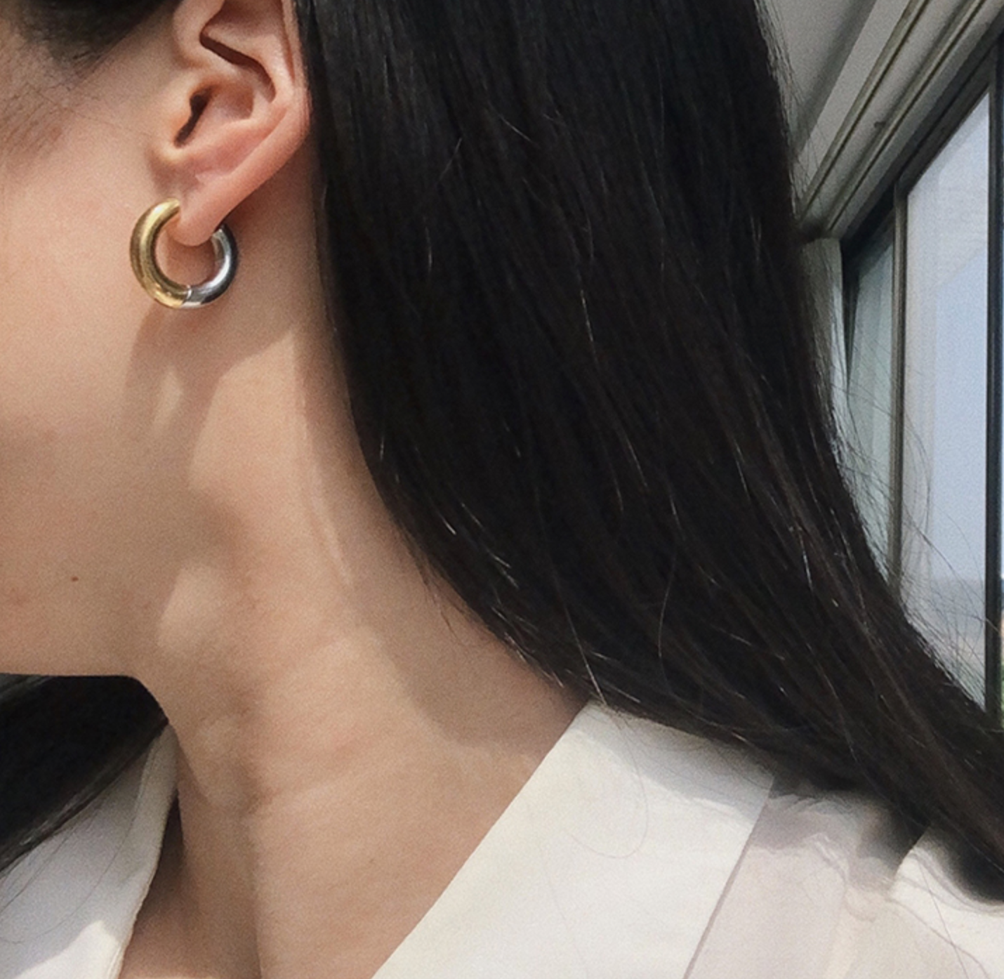 Two Tone Hoop Earrings