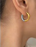 Two Tone Hoop Earrings